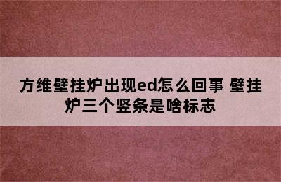 方维壁挂炉出现ed怎么回事 壁挂炉三个竖条是啥标志